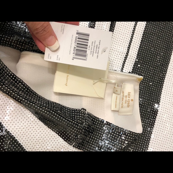 Kate Spade black/white striped sequin skirt - Picture 6 of 6
